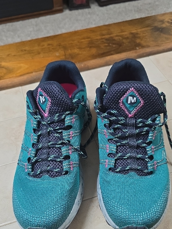Merrell Shoes - Merrell Teal and Navy Women's Trail Sneakers Size 8W